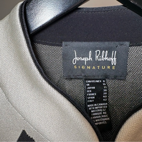 Joseph Ribkoff Signature Black and Silver Leaf Pattern Jacket - Picture 3 of 5